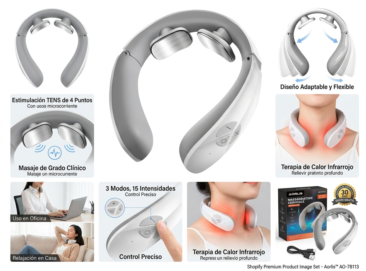 Aorlis™ Cervical Pro | Masajeador Cervical Eléctrico con Calor